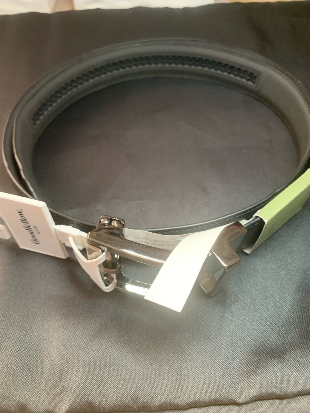 Goodfellow & Co Black Leather Belt with Silver Buckle
